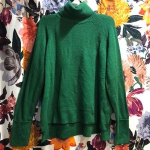 Green J.Crew Turtleneck sweater